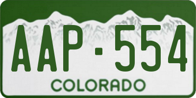 CO license plate AAP554