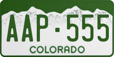 CO license plate AAP555