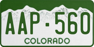 CO license plate AAP560