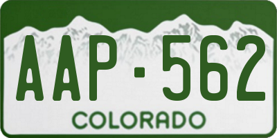 CO license plate AAP562