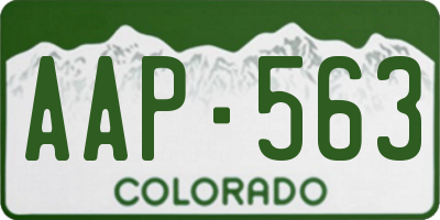 CO license plate AAP563
