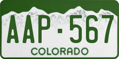 CO license plate AAP567