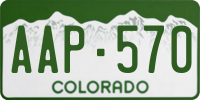 CO license plate AAP570