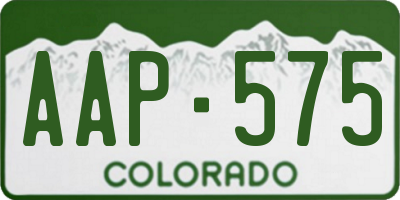 CO license plate AAP575