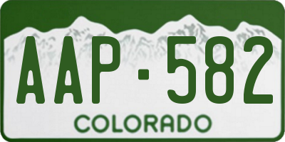 CO license plate AAP582