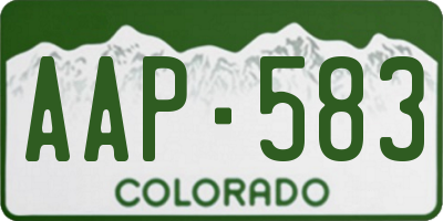 CO license plate AAP583