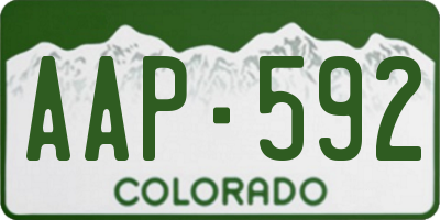 CO license plate AAP592