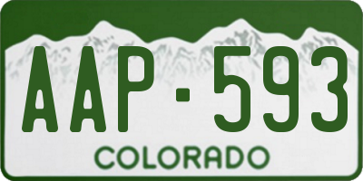 CO license plate AAP593