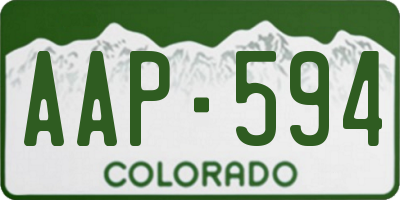CO license plate AAP594