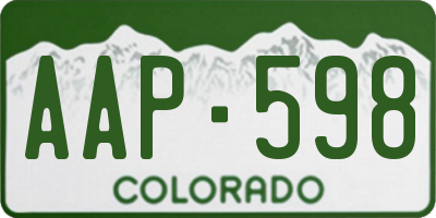 CO license plate AAP598