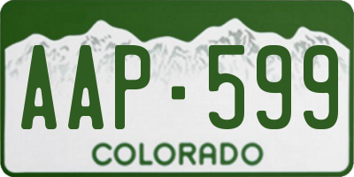 CO license plate AAP599