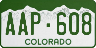 CO license plate AAP608