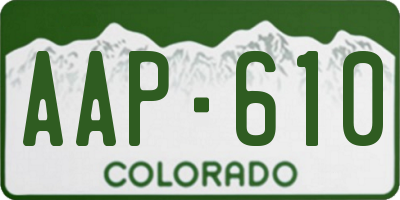 CO license plate AAP610