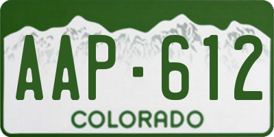 CO license plate AAP612