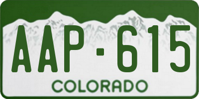 CO license plate AAP615