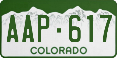 CO license plate AAP617