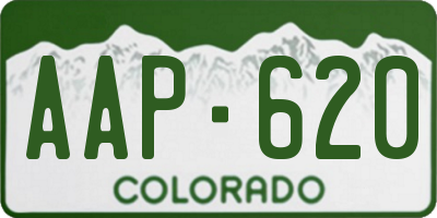 CO license plate AAP620