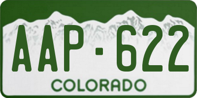 CO license plate AAP622