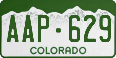 CO license plate AAP629