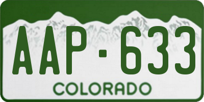CO license plate AAP633