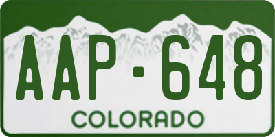 CO license plate AAP648