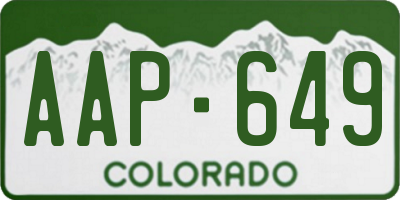 CO license plate AAP649