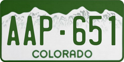 CO license plate AAP651