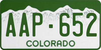 CO license plate AAP652
