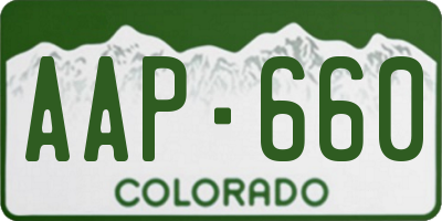 CO license plate AAP660