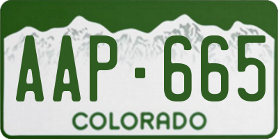 CO license plate AAP665
