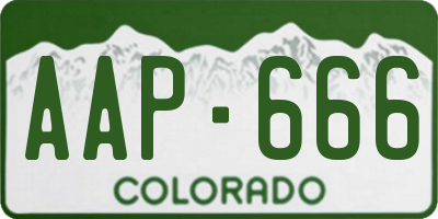 CO license plate AAP666