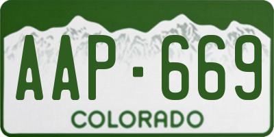 CO license plate AAP669