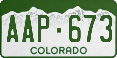 CO license plate AAP673