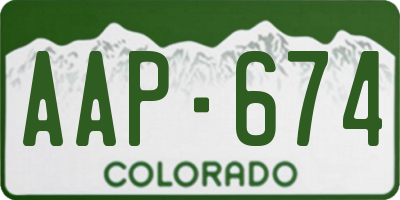 CO license plate AAP674