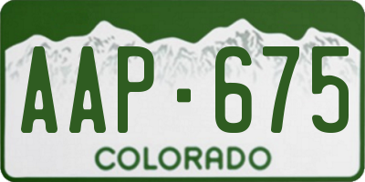 CO license plate AAP675