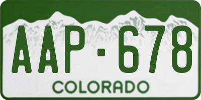 CO license plate AAP678