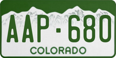 CO license plate AAP680