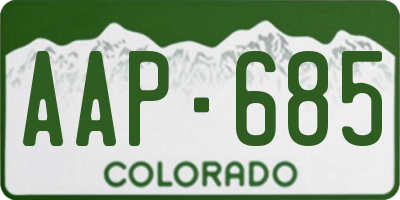 CO license plate AAP685