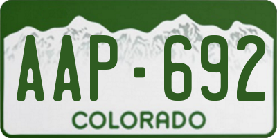 CO license plate AAP692
