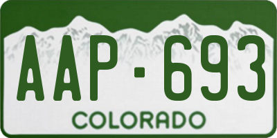 CO license plate AAP693