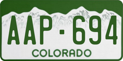 CO license plate AAP694