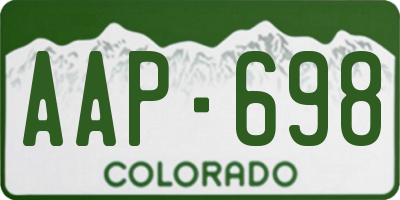 CO license plate AAP698