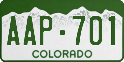 CO license plate AAP701