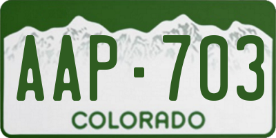 CO license plate AAP703