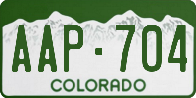 CO license plate AAP704