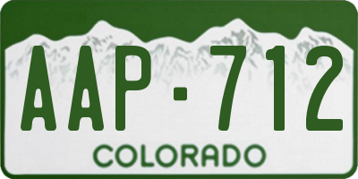 CO license plate AAP712