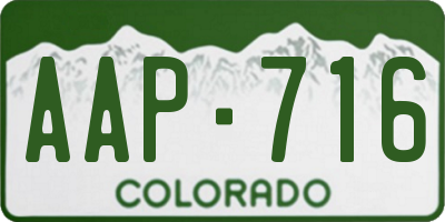 CO license plate AAP716