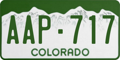 CO license plate AAP717