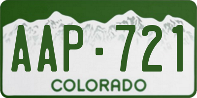 CO license plate AAP721