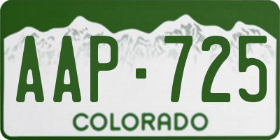 CO license plate AAP725